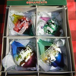 Radko Company Cc Signature Flocked Tulips  - 4 Glass Ornaments 4 Inches  Ombre